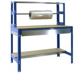 MESA DE TRABAJO SIMONWORK MOBILE BT4 BOX 1200 AZUL/MADERA 1520x1210x760 ESTANTERIAS SIMON