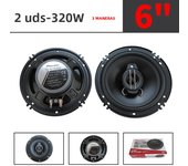 6 Inch 640W(2*320W) 3Way Universal Car Coaxial Auto Music Stereo Full Range Frequency Hifi Speakers Non-destructive Installation