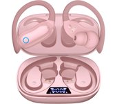 Ear Buds Wireless Earbuds 96hrs Playback Bluetooth Headphones IPX7 Waterproof Stereo Bass Over-Ear Earphones with Earhooks Microphone LED Battery Display for Sports/Workout/Gym/Running Rose Pink