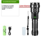 800W Ultra Powerful LED Flashlight White Laser Tactical Flash Light 26650 Rechargeable High Power Torch 2500M Camping Lantern