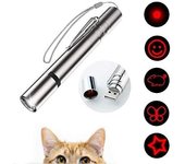 Juguetes Interactive para Gatos 7 en 1, indicador de Luz LED para Gatos, Juguetes Interactive para mascotas, Juguetes para Cazador con Badería, 5 Colores para juegos en interiores y Exteriores