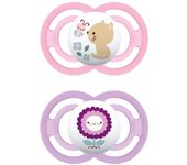 MAM Chupete Perfect Silicona +6M (Gatito y Flor Morada) ✅ Entrega 24/72h