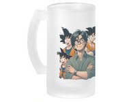MERCHANDMANIA JARRA CERVEZA CRISTAL akira toriyama goku chico super guerrero z saiyan esmerilada esmerilado 500ml