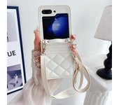 Crossbody Leather Phone Case for Samsung Galaxy Z Flip 6 5 4 3 Flip6 Flip5 Flip4 Flip3 Wallet with Card Holder Protective Cover