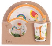Dinnerware sets homemiyn five-piece bamboo fiber children's tableware cow pattern kid sets
