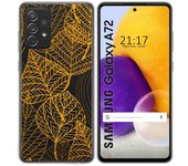 Tumundosmartphone Funda Gel Transparente para Samsung Galaxy A72 diseño Hojas Dibujos