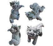 4 PCs Bebé Dragón estatuas Jardín resina Dragón decoración patio Art Decoración