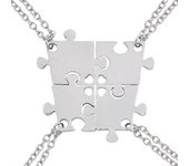 Pack de 4 mejores Amigos Collares, Mejores Amigos Para Siempre rompecabezas de Maple inoxidable PROMESA collar, BFF joyería GIFT para Mujeres adolescentes Niños