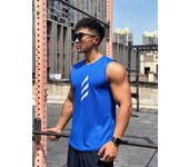 2023 Summer New Trend Men's Pullover Round Neck Mesh Tank Top  Sports Fitness running Top Sleeveless Quick Drying Tank Top