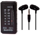 Sanyo KS-110 color negra - Radio de bolsillo analógica AM/FM
