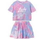 Summer Children Girl  Golf Tennis Clothes Set Kid Tie Dye Tshirts and Skirts 2 Pieces Suit Teenage Top Bottom Outfits Tracksuits