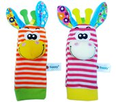 Correa de muñeca decorativa relajante para bebé Sozzy, correa de reloj, calcetines sonajero para recién nacidos, juguete educativo para bebés de 0 a 1 años