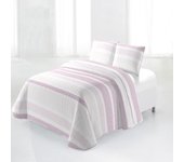 Vivid Torral - Colcha Bouti Verano Nancy Rosa Estampada Reversible + Fundas De Cojines* Poliéster, Fresquita, Transpirable, Diseño, Primavera, Verano
