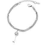 New Good Luck Retro Bracelet 18CM Adjustable Stainless Steel Bangles Jewelry 2021 Fashion Simple Couple Bracelet For Women Gift