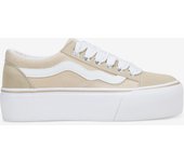 Bosanova Zapatillas de tela para mujer combinadas en ante con pieza lateral a contraste y suela lisa de plataforma. Cierre con cordones.