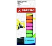 STABILO - BOSS MINI marcador 5 pieza(s) Punta de cincel Azul, Verde, Naranja, Rosa, Amarillo 07/5-2-01