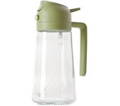 Pulverizador de Aceite de Cocina, Botella dispensadora de Aceite de Oliva 2 en 1 Para Cocina, botella de Aceite de Vidrio Premium de 16 oz/450 mL, pulverizador de Aceite de grado
