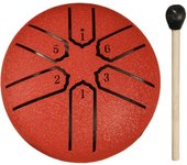 3 Inch 6 Tones Steel Tongue Drum Outdoors Rain Drum Percussion Instrument with Drum Stick Mini Handpan Drum for Yoga Meditation