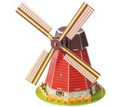 DAM. Puzle 3D de cartón de un Molino Holandés. 20 piezas. 13x13x19cm.