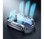 Ventilador de Cintura Portatil con 2 Placas de Refrigeración Hielo, Aire Acondicionado Portatil Ventilador Camiseta Camping 5000mAh USB Recargable, Flujo de Aire Fuerte 6000RPM para Exteriores Viajar