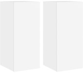 Mueble TV combinadoMuebles de TV de pared con luces LED 2 uds blanco 30,5x35x70 cm