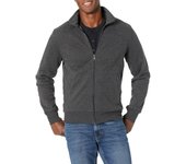 Sudadera de Forro Polar con Cuello Perkins y Cremallera Completa Hombre