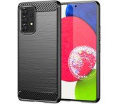 Funda para móvil Oppo A54 5G/A74 5G/A93 5G Carcasa Protectora Antigolpes Silicona Negra Diseño Fibra de Carbono Resistente Absorción de Choque [Compatible Carga Inalámbrica]