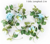 2/4m Pink Artificial Floral Garland Fake Rose Vine Hanging Flower String Garland for Wedding Baby Shower Event Party Supplies