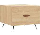 vidaXL Mesa de centro madera de ingeniería 50x50x40 cm Blanco, Negro, Blanco brillante Mesita de Salón o Comedor o Auxiliar Mesa de Café Meuble Salón