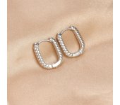 2PCS Gold Color Twist Stainless Steel Women's Earrings Simple Huggie U-shaped Hoop Earrings Wedding Piercing Jewelry Gifts 2024