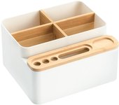 Caja de almacenamiento de madera multifuncional, portalápices, caja de almacenamiento para mandos a distancia