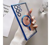 Luxury For Magsafe Magnetic Cases For Samsung Galaxy S22 S23 S24 Ultra Plus Plating Wireless Charging Case Silicone Phone Cover