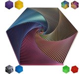 Juguete antiestrés fractal hexagonal, juguete antiestrés con punta de dedo 2024, juguete antiestrés súper hexagonal impreso en 3D, juguete antiestrés en espiral hexagonal, juguetes sensoriales coloridos con cubos antiestrés (#F)