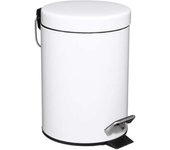 Cubo de Basura 3L Pedal de Metal Blanco para Baño