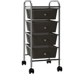 vidaXL Carrito de Almacenaje Portátil 4 Cajones Plástico con Ruedas Color Blanco,  Negro,  Rosa y mas