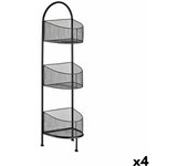 Estantería Negro Metal 21,2 x 97 x 28,5 cm (4 Unidades)