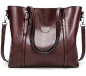Women's Fashionable Multi-Pocket Large-Capacity Soft Leather Tote Bag, Retro Large-Capacity Shoulder Bag, Handbag Mommy Bag, Solid Color Large-Capacity Business Travel Bag, Suitable for Work Clothing/Work, Daily Use, Gift for Mom