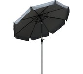 Outsunny Sombrilla de Jardín Ø266x248,5 cm Protección UV50+ Parasol de Aluminio Inclinable con Techo de Ventilación y Manivela para Terraza Balcón Exterior