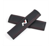 Car Seat Belt Nappa Leather Safety Belt Shoulder Covers For Hyundai N Performance i30 i20 Elantra Tucson Kona Sonata Kona 2023