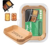 250 piezas de papel para freidora de aire de doble zona, 20,5 x 14 cm, rectangular, antiadherente, desechable, para Cecotec/Masterpro/Ninja AF300EU/AF400EU