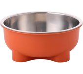 1PC Four-Legged Solid Color Stainless Steel Pet Dog Bowl And Cat Bowl For Indoor And Outdoor Use