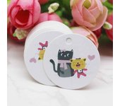 100Pcs Handmade with love /Thank You Flower DIY White Tags Wedding candy Gift Wrapping Paper Hang Paper Tags cookies Supplies