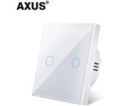 AXUS EU Touch Switch AC100-240V Led backlight Panel Tempered Crystal Glass wall Light sensory Switches 1/2/3 Gang Interruttore
