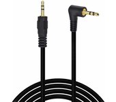 TECHZOCO Cable de Audio estéreo Jack 3.5 Macho acodado, Cable Aux acodado 3.5 mm, Apto para Radio Coche, Auriculares, Altavoces, Reproductor MP3, TV, PC, Móvil, iPhone iPod, Negro, 5 Metros