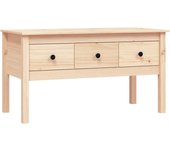 vidaXL Mesa de centro madera maciza de pino 102x49x55 cm Natural, Blanco, Gris Mesita de Salón o Comedor o Auxiliar Mesa de Café Meuble Salón