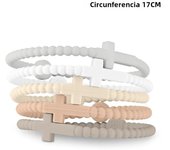 Jesus Bracelets Cross Macaron-colored Beaded Silicone Bracelets Gifts For Women Men Girls Boys Kids Aldult