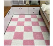 Alfombras de retazos de terciopelo de leche, 30 x 30 x 1 cm, alfombras de leche, tapetes de rompecabezas para piso, tapetes de rompecabezas en mosaico, alfombras entrelazadas, tapetes de rompecabezas para piso