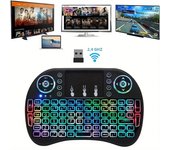 I8 Mini Wireless Keyboard 2.4G English Lithium RGB Colorful Backlit Air Mouse with Touchpad for Android TV Box PC