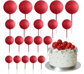 20 Pcs Ball Cake Topper Decorations Mini Balloons Cake Topper Sticks Orange Balls for Wedding Birthday Aniversary Cake Decoratio