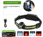 10000LM XPG+COB Sensor Headlamp 7 Modes Led Headlight Head Flashlight Torch Fishing Hunting Head Lamp Lantern Built in Battery
